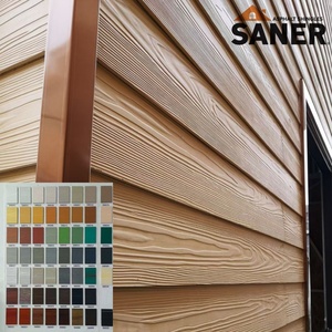 Panneau en fibrociment renforcé moderne sans amiante, revêtement imitation bois pour façade extérieure et intérieure, bardage en fibrociment - Product Image 2