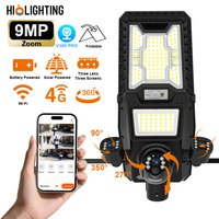 Lampadaire Solaire Tout-en-un avec Caméra PTZ de Surveillance 4K 8MP à Double Objectif, Détecteur de Mouvement et Emplacement pour Carte SIM, Puissance 5000W 1000W 800W