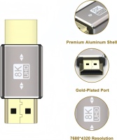 Adaptateur 8K 60Hz 48 Gbps plaqué or, à sortie CC, pour appareil photo, ordinateur portable et moniteur - Prêt à l'emploi, prise en charge multi-audio - Meilleures ventes