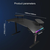 Bureau de jeu électrique réglable en hauteur avec éclairage LED RGB intelligent pour l'e-sport – Offre Spéciale