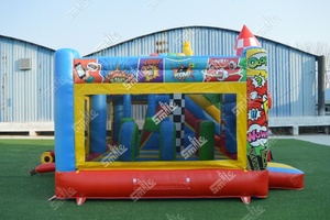 Château gonflable avec bannières Velcro personnalisées, château de saut commercial pour enfants, structures gonflables pour fêtes - Product Image 3