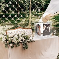 Boîte à cartes de mariage en acrylique transparent avec fente pour messages et souhaits, pour réception et anniversaire, emballage carton
