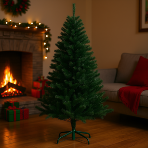 Sapin de Noël artificiel vert de 6 pieds avec base en acier, ouverture automatique, décoration intérieure - Product Image 2