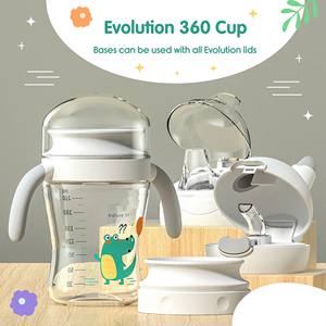 Vaso Antiderrames 360 con Borde de Silicona, Libre de BPA, Diseño Impreso, Vaso de Entrenamiento <span class=keywords><strong>para</strong></span> Bebés y Niños Pequeños con Asa, 210 ml, <span class=keywords><strong>para</strong></span> 0-12 Meses - Product Image 3