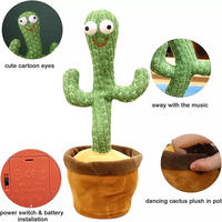 Jouet en peluche pour animaux de compagnie, jouet à mâcher pour chien, cactus parlant et chantant, jouet en peluche dansant en pot de fleurs, poupée torsadée pour chiens et chats