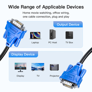SAMZHE สาย VGA ป้องกันสัญญาณรบกวนสองชั้น 1080P วงแหวนแม่เหล็กคู่ 3+6 แกนทองแดงสำหรับจอภาพโปรเจคเตอร์สายเชื่อมต่อสัญญาณวิดีโอ - Product Image 6