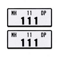Plaque d'immatriculation de moto en acrylique chromé 3D, lettres en relief en nid d'abeille personnalisées, résistante aux UV, imperméable, anti-rayures, style mod
