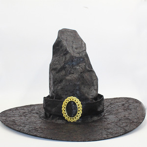 Disfraz de mago de <span class=keywords><strong>bruja</strong></span>, sombrero de Cosplay, sombrero de fiesta de Halloween colorido dorado, disfraz mágico de Halloween para niños - Product Image 2