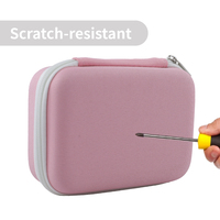 Étui de rangement électronique en EVA rigide rose personnalisable en usine, portable, antichoc, avec poche en filet et séparateurs