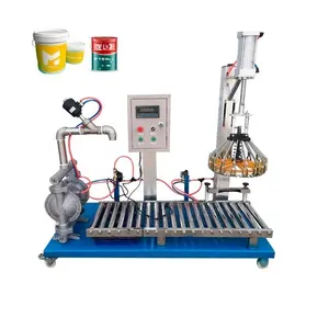 liquid Paint filling weighing filtering filter capping machine coating barrel filling machine semi automatic