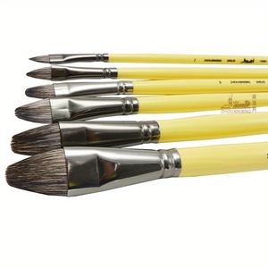 Lot de 6 pinceaux professionnels en forme de <span class=keywords><strong>noisette</strong></span> pour peinture acrylique, huile, aquarelle et gouache – Fournitures d'art - Product Image 5