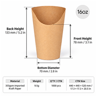 Gobelets à frites en papier jetables personnalisés, boîtes à frites imprimées avec logo personnalisé, coupelles à chips, gobelets à snacks personnalisés, fabrication sur mesure