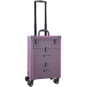 Manicure Storage Trolley Leather Nail Polish Organizer <b>Case</b> Professional <b>Makeup</b> Suitcase Box Carrier Travel Cosmetic Train <b>Case</b> - Product Image 1
