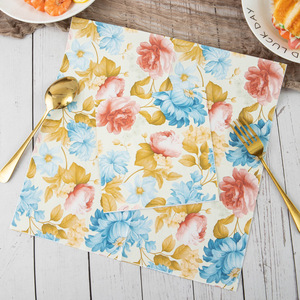 Pastoral Tarz Baskılı Kağıt Peçeteler, Avrupa Temalı Parti ve Etkinlikler için Çiçek Desenli Dekoratif Tek Kullanımlık Peçeteler, Toptan Satış - Product Image 3