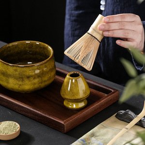 Juego de constitución de té de cerámica al por mayor, juego de té Matcha de <span class=keywords><strong>4</strong></span>/7 piezas, batidor de té japonés, juego de cuencos Matcha de cerámica mate con caño - Product Image 5