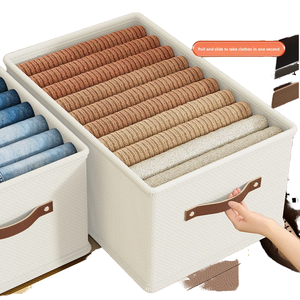 Organisateur de <span class=keywords><strong>tiroir</strong></span> de placard rectangulaire pliable et réglable, moulé par injection, gain de place, boîte de rangement divisée pour vêtements, durable - Product Image 1