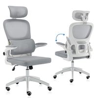 Chaise de bureau moderne en maille avec mécanisme de commande ergonomique et pivotant en tissu avec appui-tête et dossier réglables, nouveau design