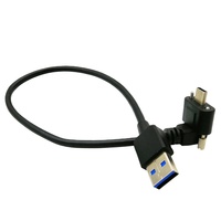 Câble USB3 Vision USB 3.0 Type A vers Type C Câble USB C à angle descendant avec double vis pour ordinateur industriel