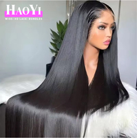 Perruque Lace Frontale 13x6 en Cheveux Indiens Bruts, Sans Colle, HD, Perruques Full Lace Brésiliennes Lisses, Cheveux Humains de Bonne Qualité pour Femmes Noires