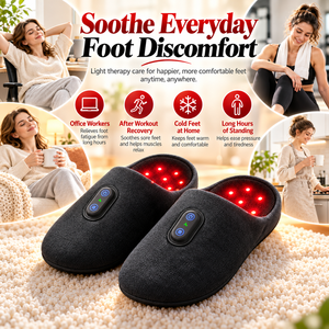 Pantuflas de Terapia de Luz Roja, Masajeador de Pies con Luz Infrarroja Cercana y Luz Azul, Pantuflas Inalámbricas Recargables con Suela Calefactable para Relajación en el Hogar - Product Image 3