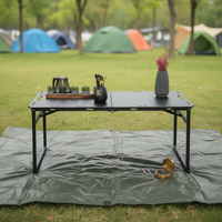 Table pliante rectangulaire moderne en acier pour 6 personnes, idéale pour le camping, les pique-niques, facile à plier et à nettoyer, parfaite pour la salle de sport.