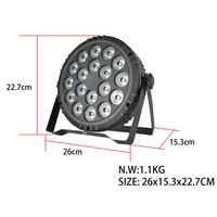 Mini projecteur LED Par Can Wash 18x6W RGBWA UV 6-en-1 DMX512 pour éclairage de scène, église, DJ, fête, bar, spectacle