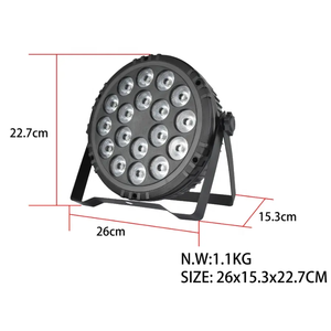Mini Flat 18x6W RGBWA UV 6in1 LED Par Can Wash Lights DMX512 Stage Lighting for Church <strong>DJ</strong> Party Bar Show - Product Image 2