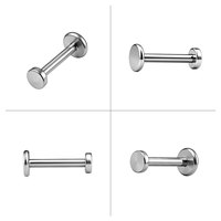 Anneau de lèvre en titane plaqué or ASTM F136 16G, disque rond, pour piercing de l'oreille, cartilage, hélix, tragus