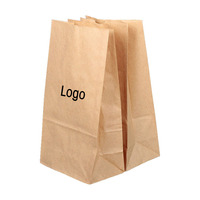 Khpack Sacs en papier blanc SOS pour pain kraft avec poignées pour pharmacie, comptoir et supermarché.