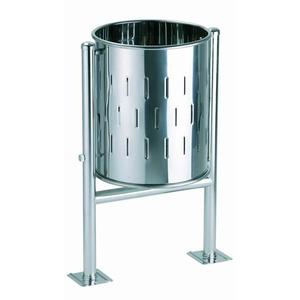 Cestino per Rifiuti Circolare in Acciaio Inox da 60 L con Design Perforato per Uso Interno - Product Image 1