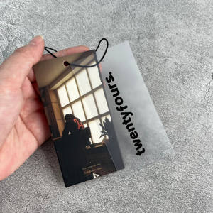 Etiquetas Colgantes de PVC Impresas a Color Personalizadas - Etiquetas de Ropa Transparentes Esmeriladas de Doble Capa con Cordón - Product Image 1