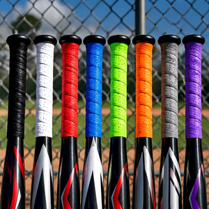 Faible MOQ, haute qualité, logo personnalisé, poignée en PU souple antidérapante perforée, enveloppe adhésive chaude, 1,10 mm, poignée pour bâtons de baseball - Product Image 1