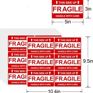 Etiquetas de Envío Frágiles Yu Chengxin 26.4x24.1cm, Este Lado Arriba, Manejar con Cuidado, Pegatinas de Entrega Exprés - Product Image 2