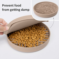 Gamelle pour chien en silicone de qualité alimentaire sans BPA, ensemble distributeur lent antidérapant avec couvercle tapis à lécher