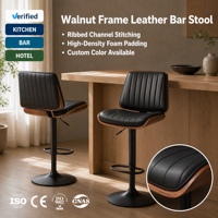 Tabouret côtelé avec assise rembourrée douce, design incurvé pour cuisine, café, salle à manger, maison, salon, vente en gros, personnalisable OEM ODM