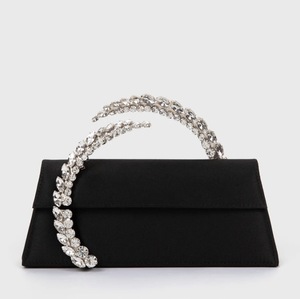 Fashion Lady donna strass Scimitar manico quadrato per matrimonio dolce borsa in raso con diamanti creativi da sera da ballo - Product Image 1