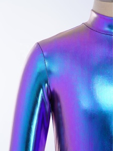 ชุดจั๊มสูทเมทัลลิกขาบานสำหรับเด็กผู้หญิงอายุ 6-16 ปี เหมาะสำหรับงานปาร์ตี้ธีม งานแสดงบนเวที ชุดเต้นรำเด็ก ชุดแข่งขัน - Product Image 3