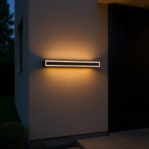 Lámpara de Pared Exterior Moderna de 59.1 Pulgadas, Tira de Luz Blanca Cálida de 3500K, IP65 Impermeable, Regulable, de Aleación de Aluminio, para Montaje en Pared - Product Image 2