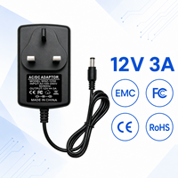 Alimentation électrique murale à commutation personnalisée avec plusieurs connecteurs DC 12V 3A 36W pour routeur sans fil et appareil réseau