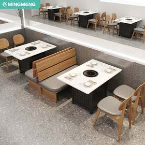 ชุดเฟอร์นิเจอร์ร้านอาหารแบบทันสมัยโต๊ะและเก้าอี้โซฟาโต๊ะกาแฟไม้สำหรับรับประทานอาหารและใช้ในโรงแรม - Product Image 2