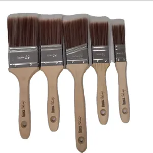 Custom Your Brand Logo Popular High Quality Wooden Handle Paint Brush with Black Bristle
