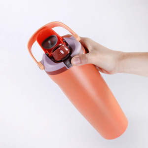 <b>2</b> in 1 Drinking Lid 30oz Custom Logo Metal Steel Double Wall Cute Coffe Mug <b>Cup</b> Water Tumbler Hot and Cold with Handle Straw - Product Image 5