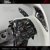Volant en fibre de carbone forgée argentée personnalisé avec palettes de changement de vitesse LED pour Acura TLX MDX A-Spec PMC 2015-2020
