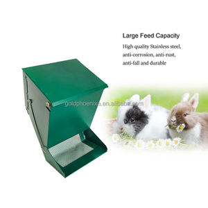 YYC PH266 Neuartiger Metall-Futterautomat für Kaninchen, Nagetiere, Kleintiere, Futterspender für Kaninchen mit Deckel - Product Image 2