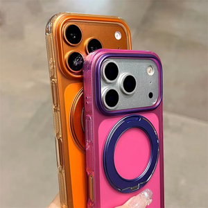 เคสโทรศัพท์แบบหมุนได้ 360 องศา พร้อมวงแหวนแม่เหล็ก สำหรับ iPhone 16 Pro 17 Pro Max  แบบด้าน โปร่งใส ป้องกันการกระแทก - Product Image 5