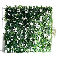 Harga Pabrik Langsung Dinding Bunga Mawar Palsu Sutra Realistis Buatan Tangan Latar Belakang Hutan Hijau Modern 8x8 Wisuda