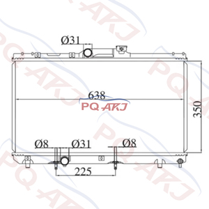 <span class=keywords><strong>หม้อน้ำ</strong></span>รถยนต์อลูมิเนียมคุณภาพพรีเมียมรุ่นใหม่ PQ-AKJ 2024 แบบ 2 แถว สำหรับรถยนต์โตโยต้า โคโรลล่า AE101 ปี 1993-1997 - Product Image 5