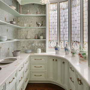 Armoires de cuisine modulaires traditionnelles de style français, construction en bois massif, finition laquée, bords entièrement arrondis, garantie de 5 ans - Product Image 3