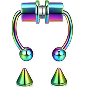 Anillo de nariz falsa <span class=keywords><strong>Piercing</strong></span> Conjunto de <span class=keywords><strong>Piercing</strong></span> de nariz falsa Anillo de piercings de <span class=keywords><strong>labio</strong></span> <span class=keywords><strong>falso</strong></span> de plata/oro/Negro/oro rosa para hombres y mujeres - Product Image 5