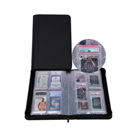Carpeta Personalizada de Cuero PU para Tarjetas Graduadas PAS, con Capacidad para 40 Tarjetas Graduadas de Tamaño PAS, Páginas de Carga Superior de 4 Bolsillos